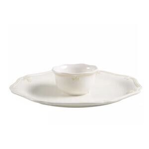 LENOX Butler's Pantry Chip & Dip Set 2-Piece White Italy 13-7/8" 6255277 NIB